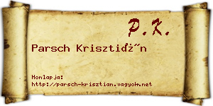 Parsch Krisztián névjegykártya